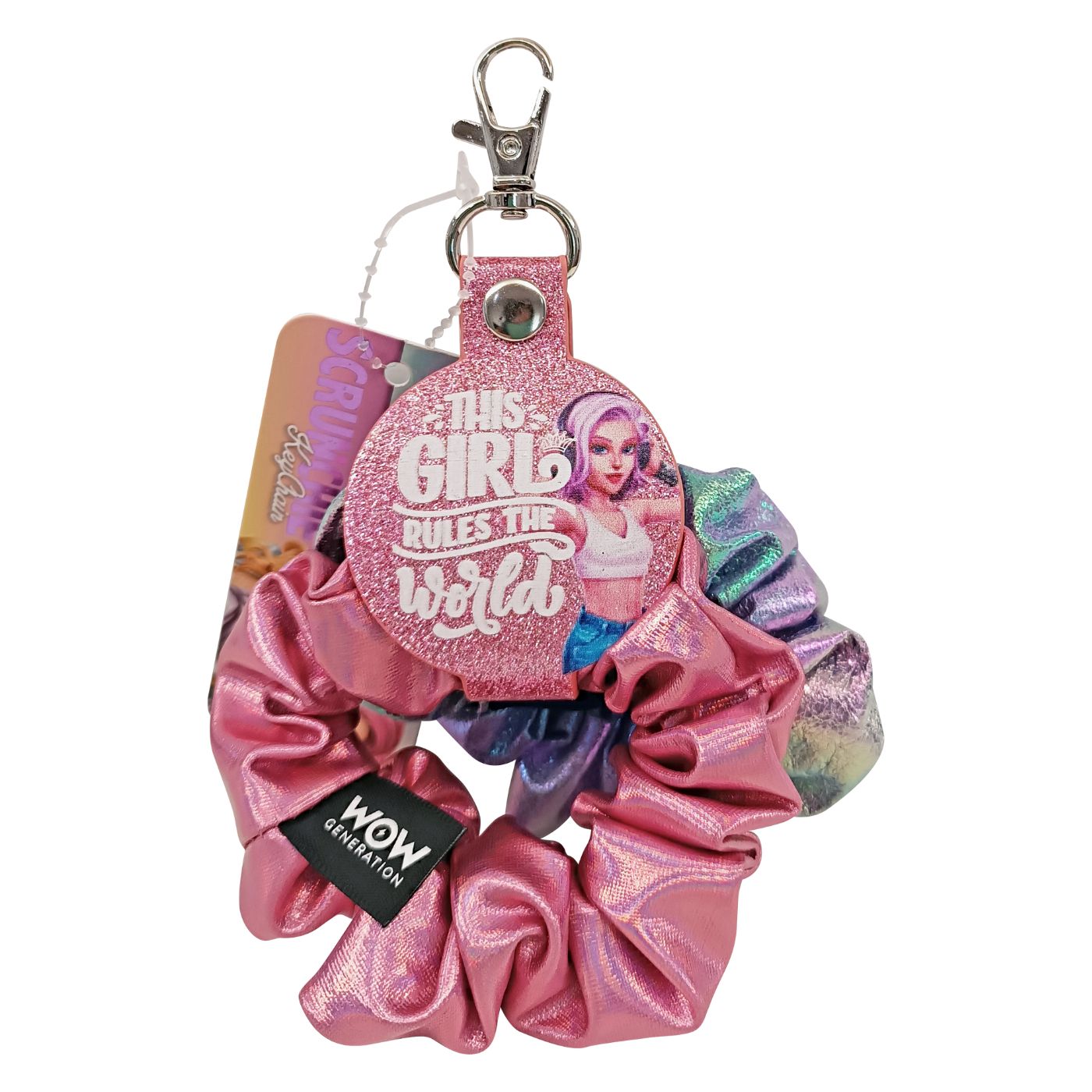 WOW Generation 2 in 1 Scrunchie & Keychain - Purple/ Pink
