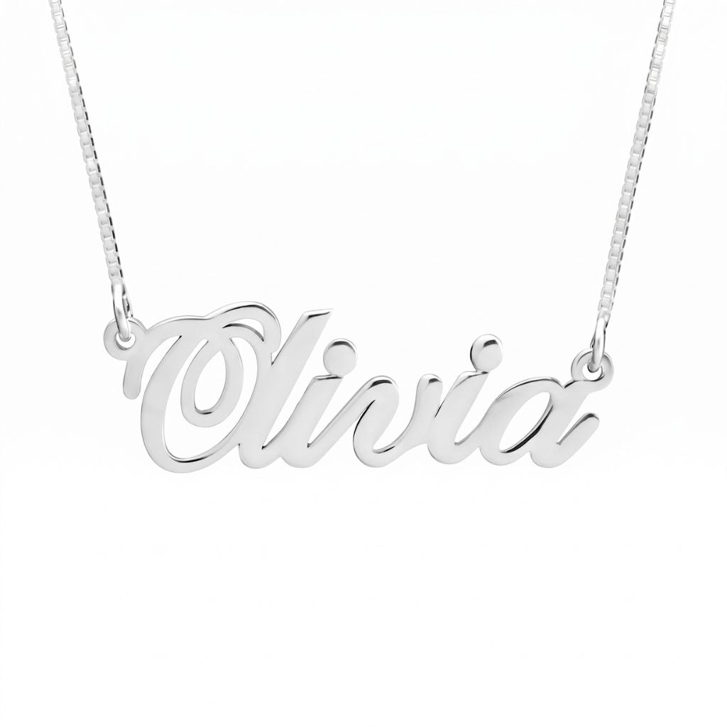 Stylish Font Horizontal Name Necklace