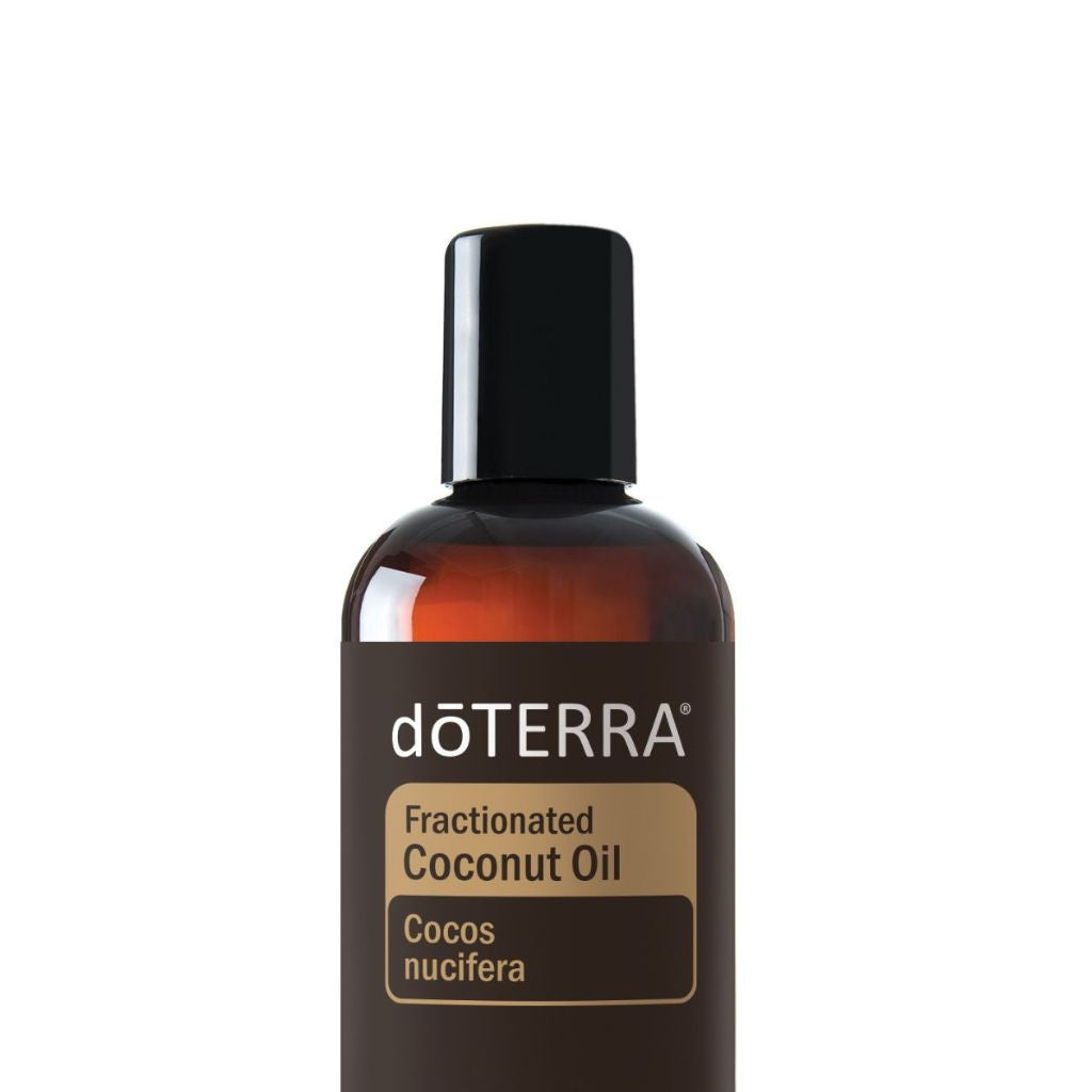 doTERRA Fractionated Coconut Oil bottle on a white background