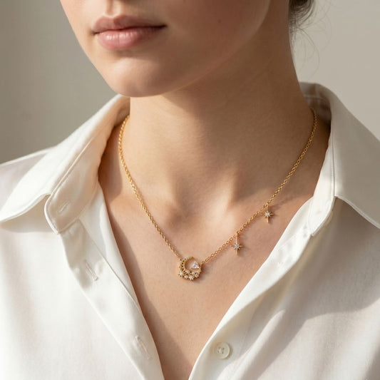 Celestial Starlight Moon Necklace