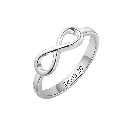 Custom Date Engraved Infinity Ring