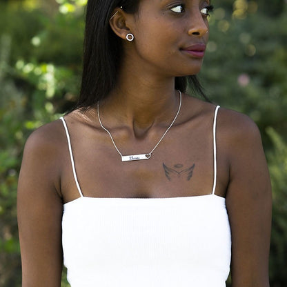 Classic Heart Cut Out Bar Necklace