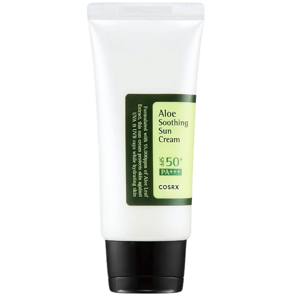 Cosrx Aloe Soothing Sun Cream tube on a white background