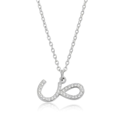 Arabic Zirconia Initial Necklace