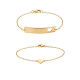 Minimal Heart Bracelet Duo Set