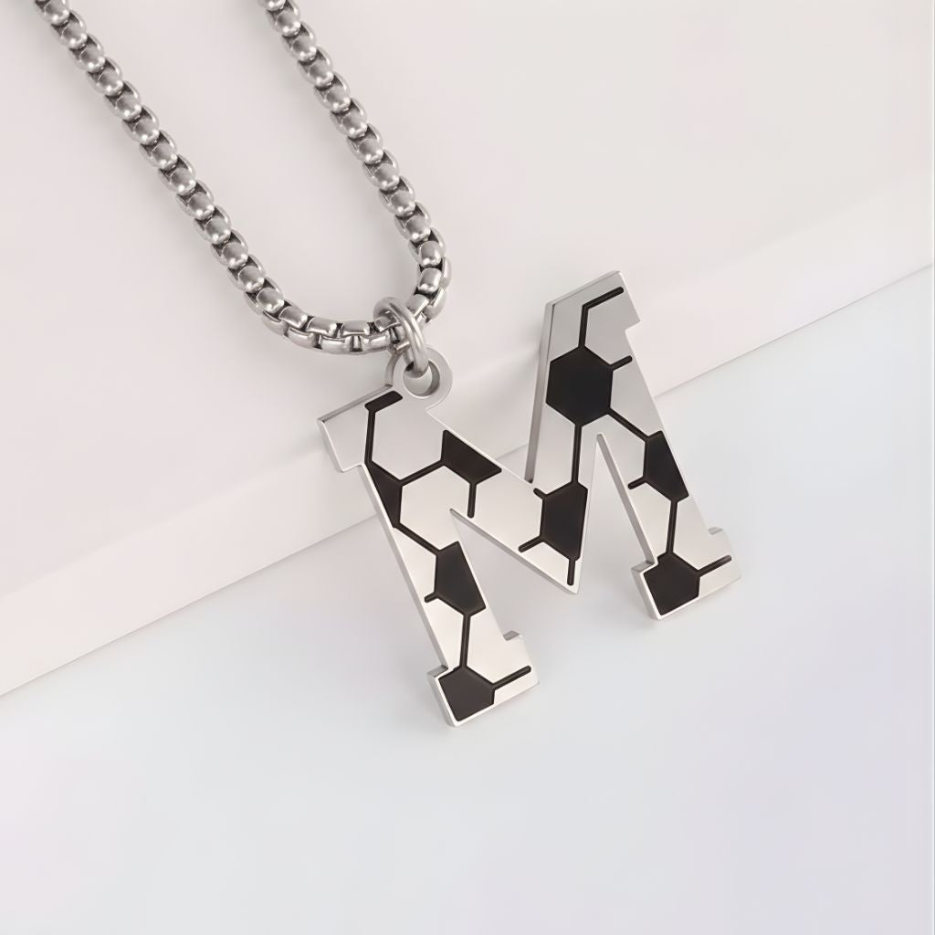 Personalised Soccer Initial Pendant Necklace