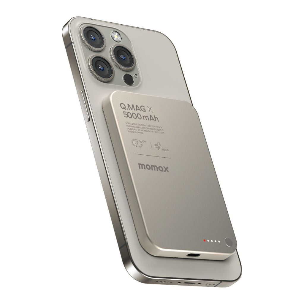 Momax Q.Mag X 5000 mAh Gen2 15W Ultra Slim Magsafe Wireless Power Bank
