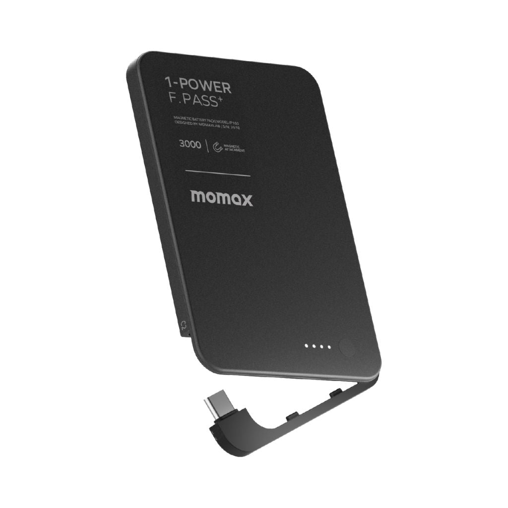 Momax 1-Power F.Pass+ 3000 mAh Power Bank With Built-In Cable & Magnetic Attachment