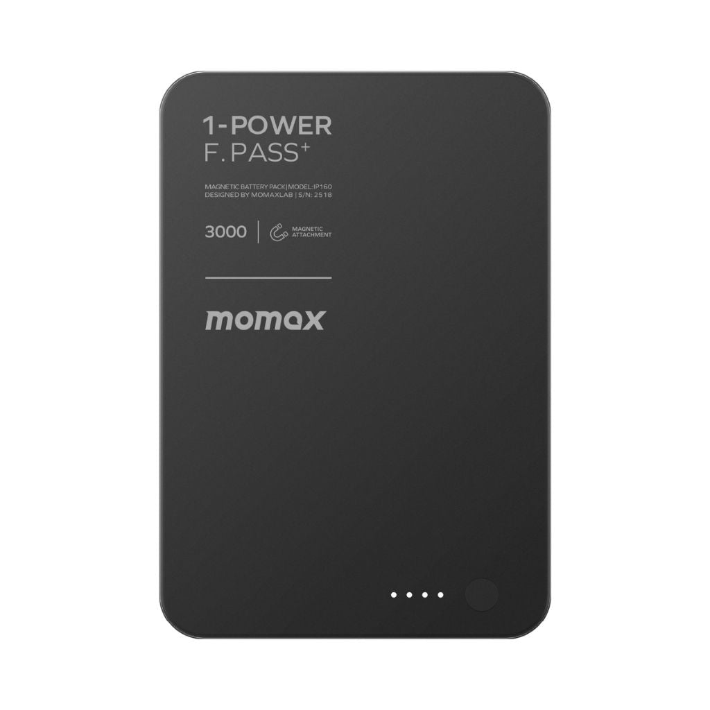 Momax 1-Power F.Pass+ 3000 mAh Power Bank With Built-In Cable & Magnetic Attachment