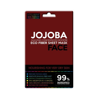 Jojoba face sheet mask packaging on a white background