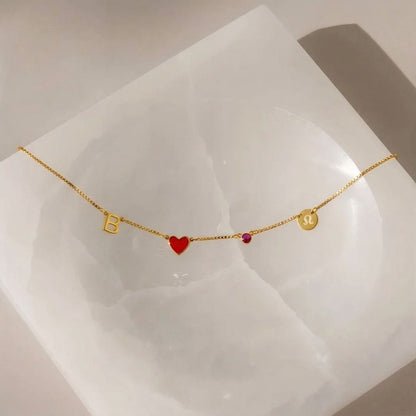 Personalised Zodiac Birthstone Initial Necklace