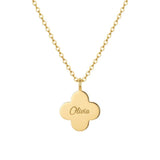 Clover Engraved Name Necklace