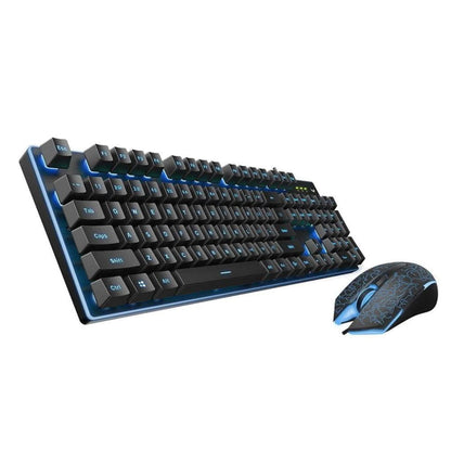 Gaming keyboard and mouse set on a white background