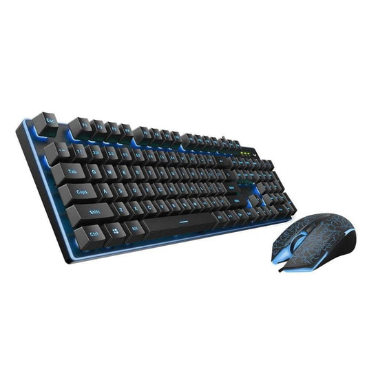 Gaming keyboard and mouse set on a white background