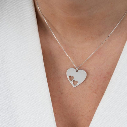 Duo Engraved Heart Necklace