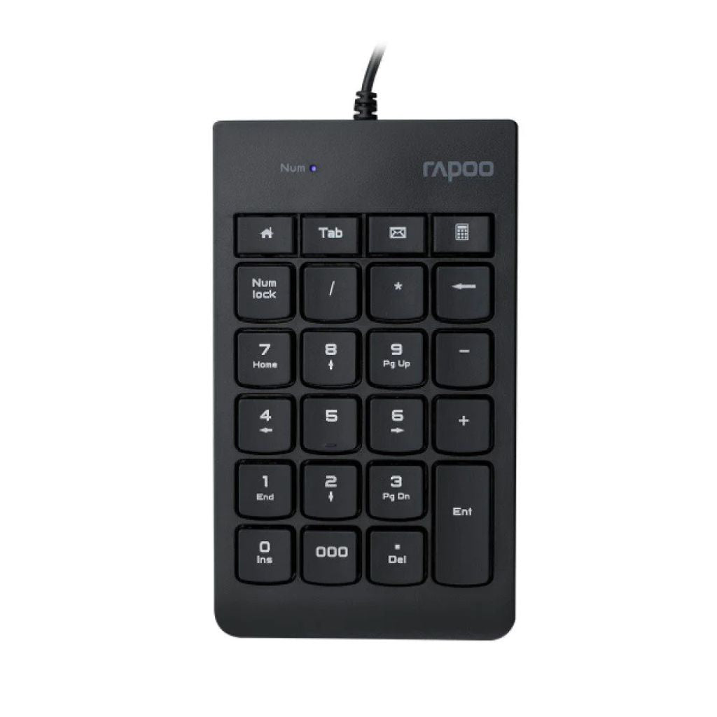 Black numeric keypad with Rapoo branding on a white background