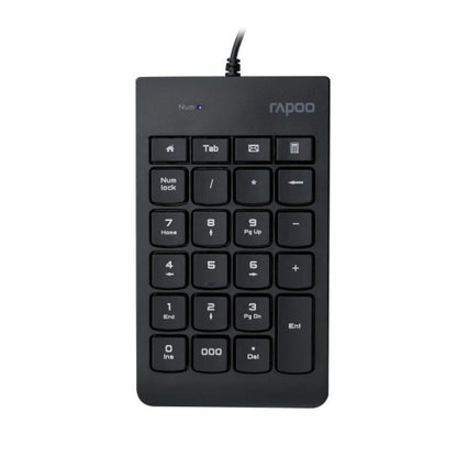 Black numeric keypad with Rapoo branding on a white background