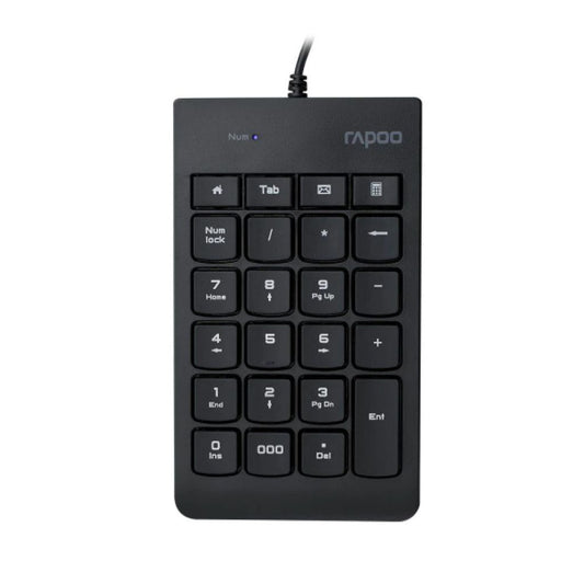 Black numeric keypad with Rapoo branding on a white background