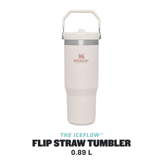 The IceFlow Flip Straw Tumbler 890 ml / 30 oz - Rose Quartz