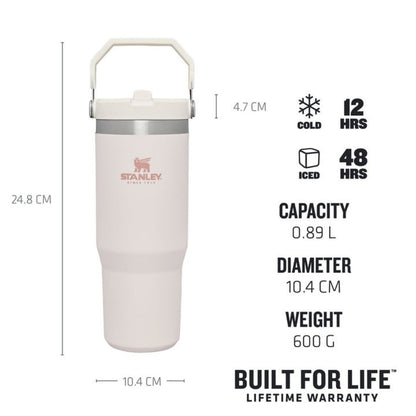 The IceFlow Flip Straw Tumbler 890 ml / 30 oz - Rose Quartz