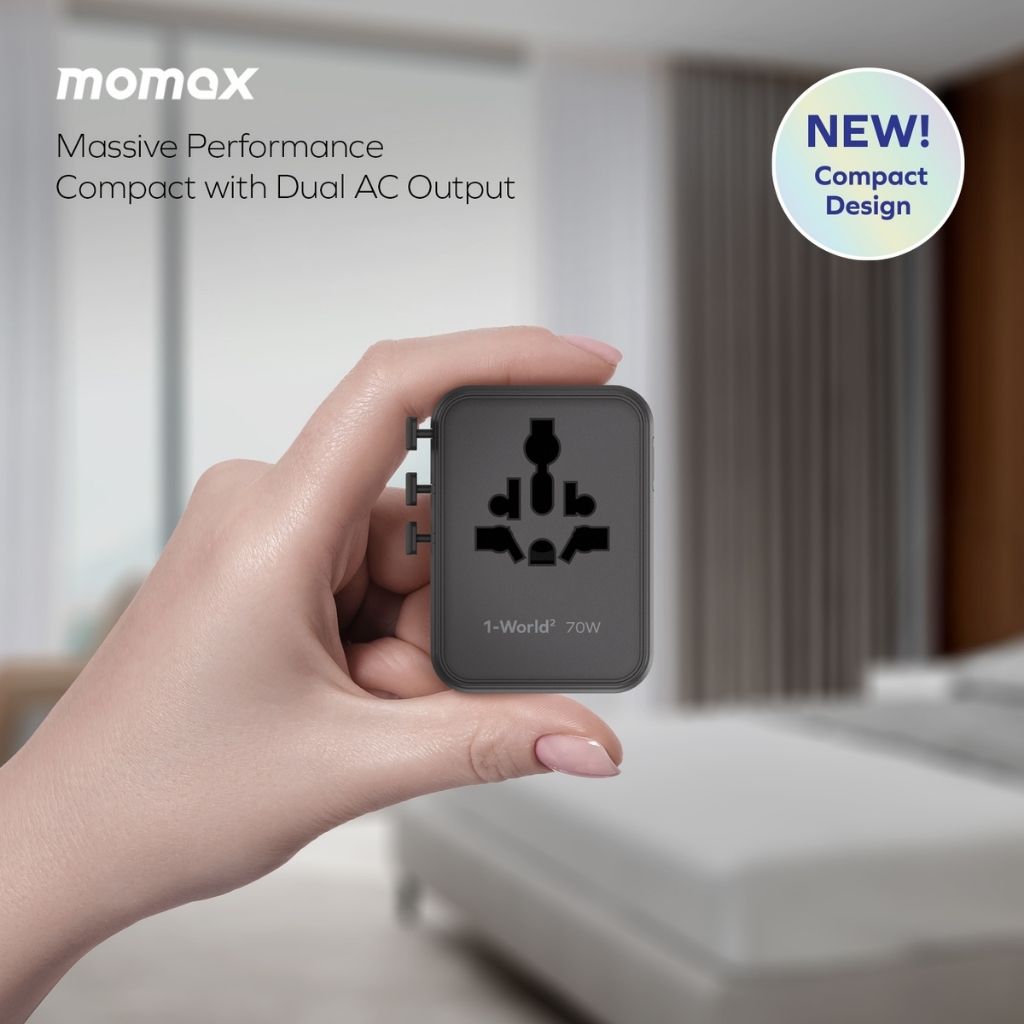 Momax 1-World2 GaN 70W 5-Port USB-C AC Travel Adaptor