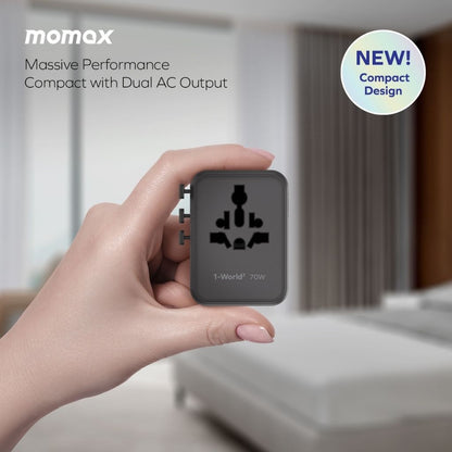 Momax 1-World2 GaN 70W 5-Port USB-C AC Travel Adaptor