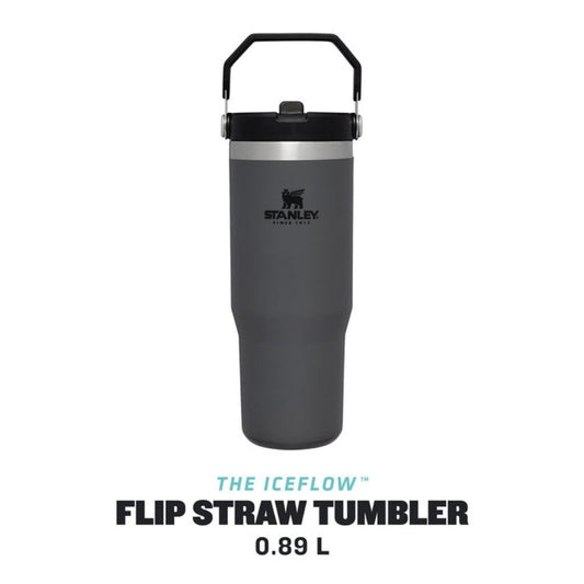 The IceFlow Flip Straw Tumbler 890 ml / 30 oz - Charcoal