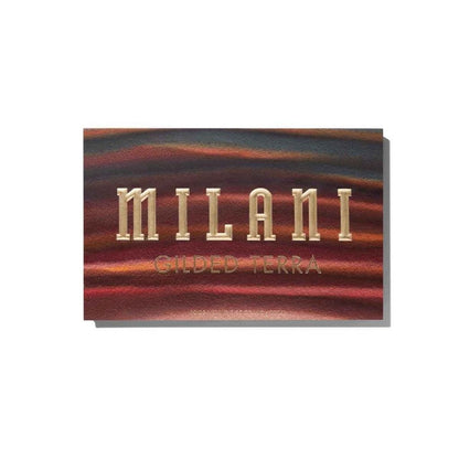 MILANI eyeshadow palette with wavy color pattern on a white background