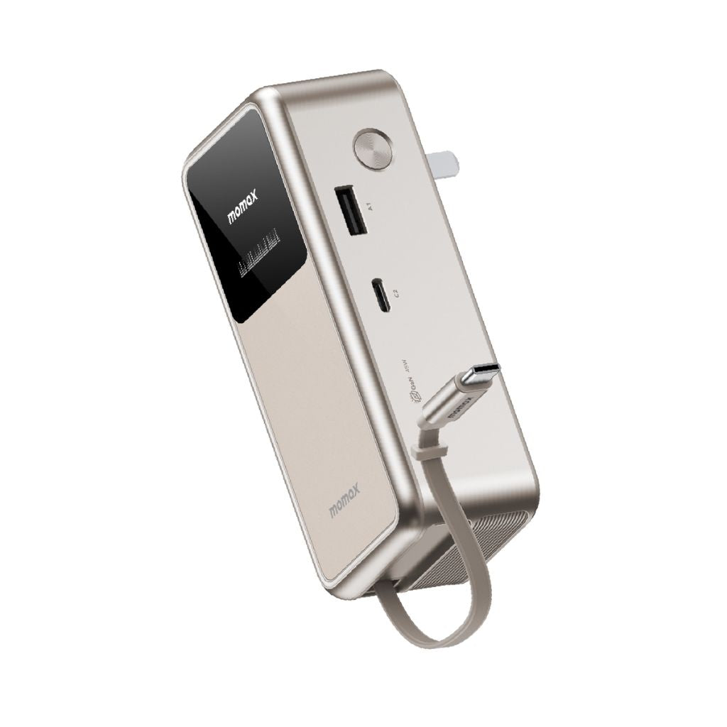 Momax 45W GaN Power Bank with 10,000 mAh Capacity and Dual AC/DC Charging