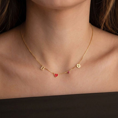 Personalised Zodiac Birthstone Initial Necklace