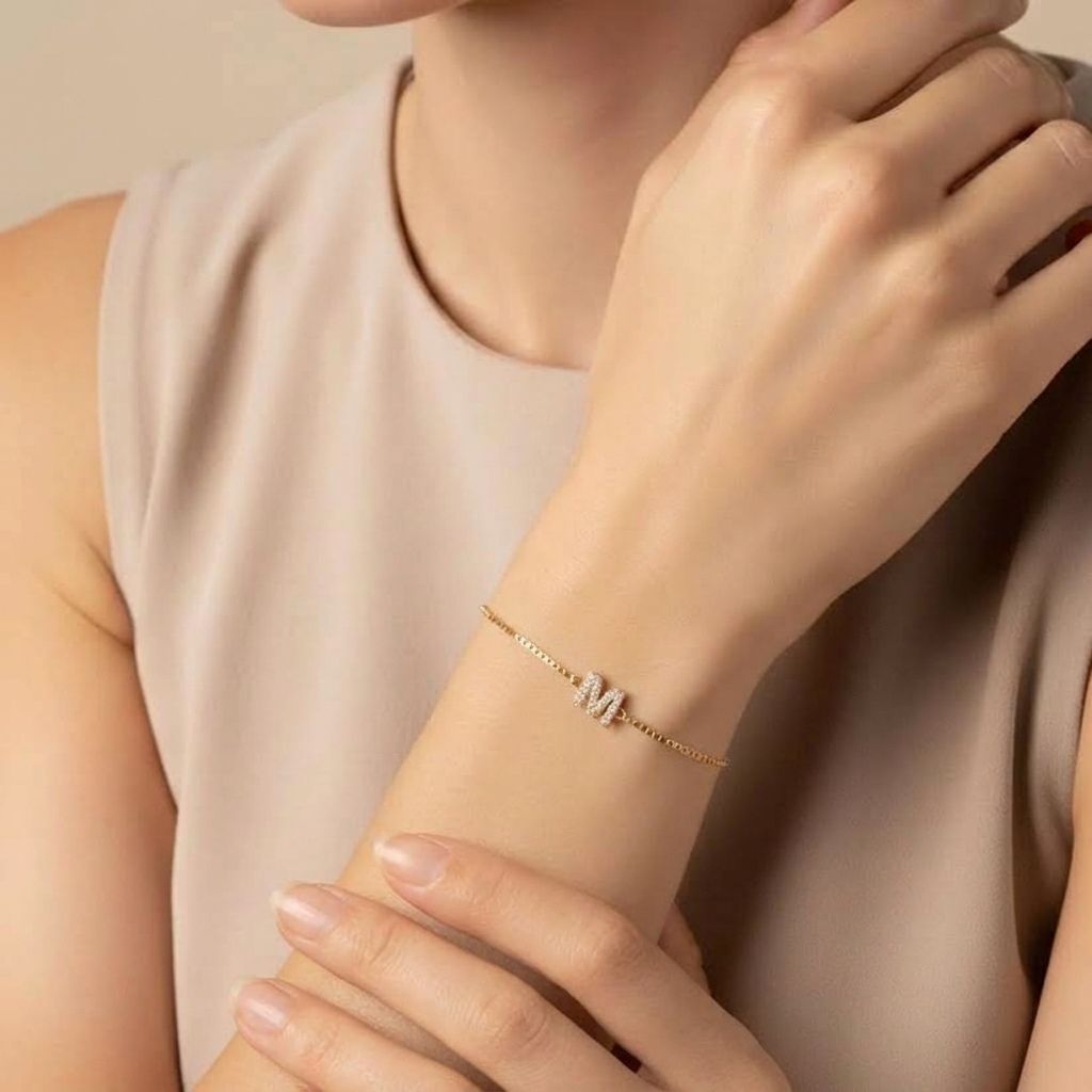 Personalised Diamond Initial Bracelet