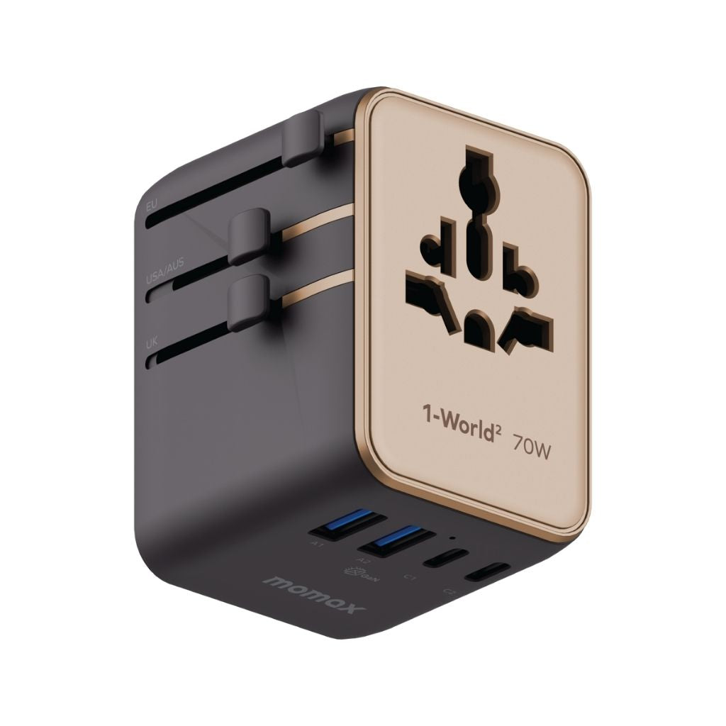 Momax 1-World2 GaN 70W 5-Port USB-C AC Travel Adaptor