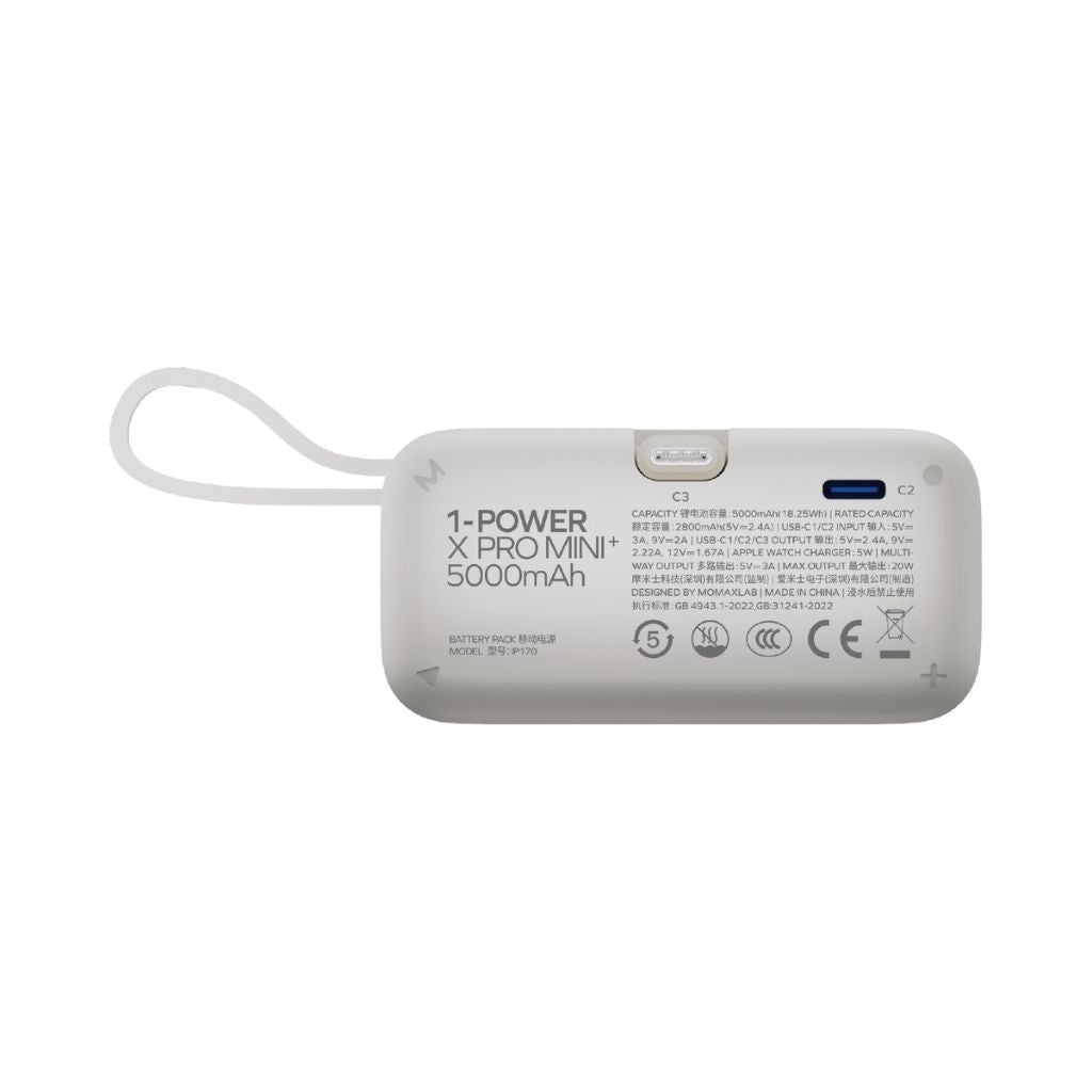 Momax 5000mAh Magnetic Power Bank with USB-C Plug and Apple Watch Charger