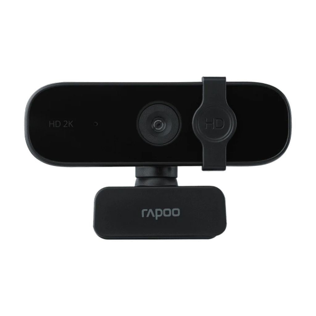 Black webcam with 'Rapoo' branding on a white background