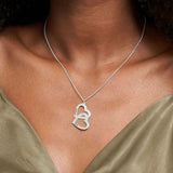 Interlocked Heart Engraved Name Necklace