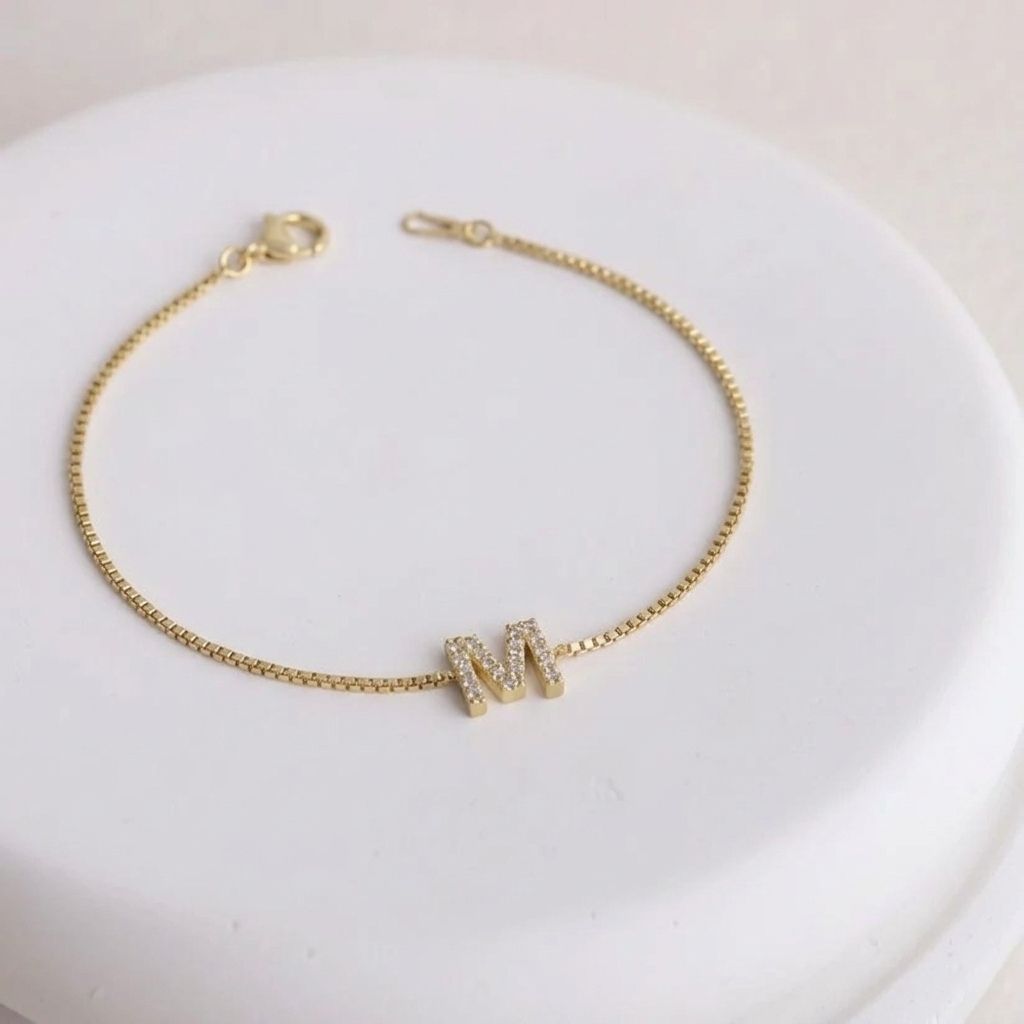 Personalised Diamond Initial Bracelet