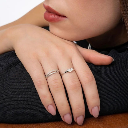 Engraved Heart Signet Ring