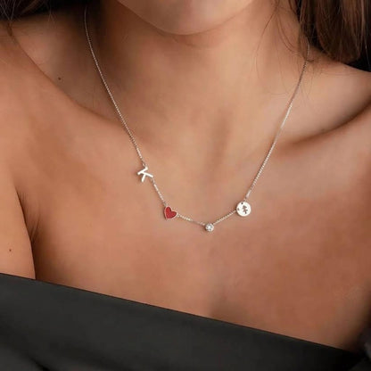 Personalised Zodiac Birthstone Initial Necklace