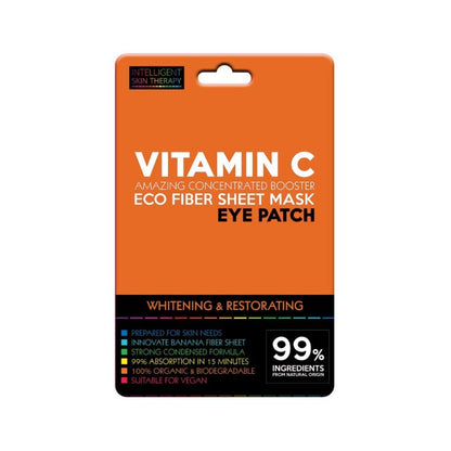 Vitamin C eye patch packaging with orange and black design