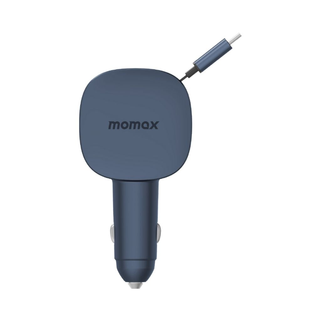 Momax 1-Move+ 60W 2-Port Car Charger With Built-In Retractable Cable