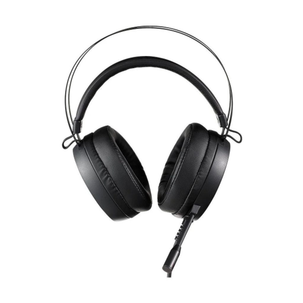 Black over-ear headphones on a white background