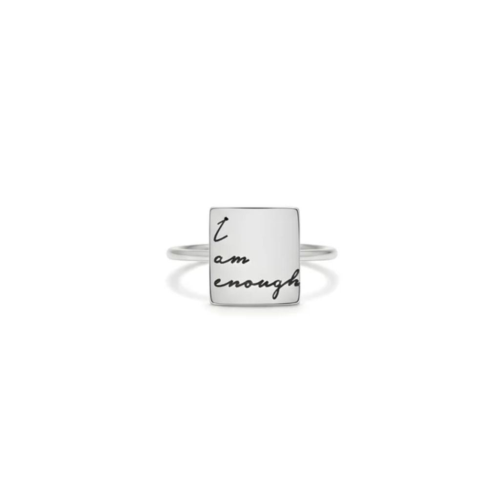 Engraved Name Square Ring