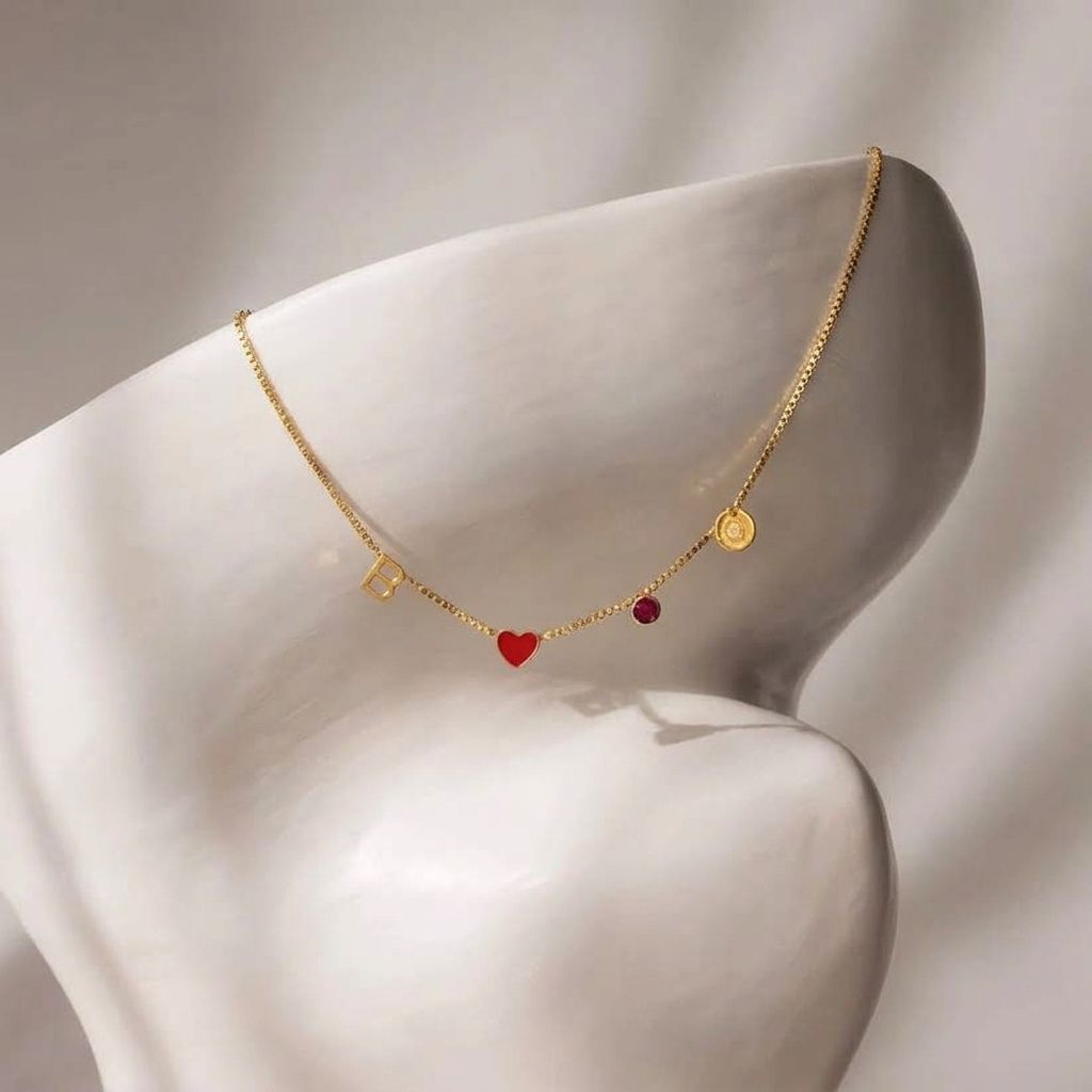 Personalised Zodiac Birthstone Initial Necklace