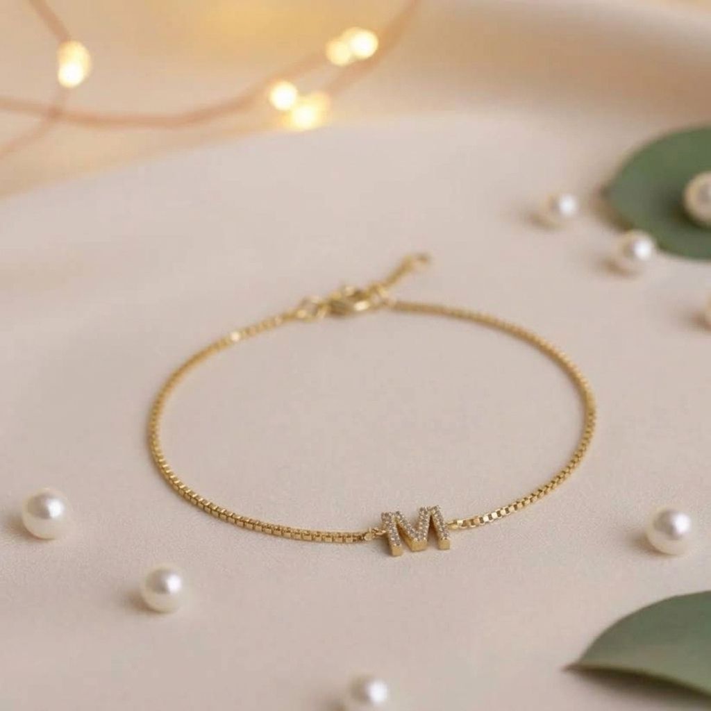Personalised Diamond Initial Bracelet