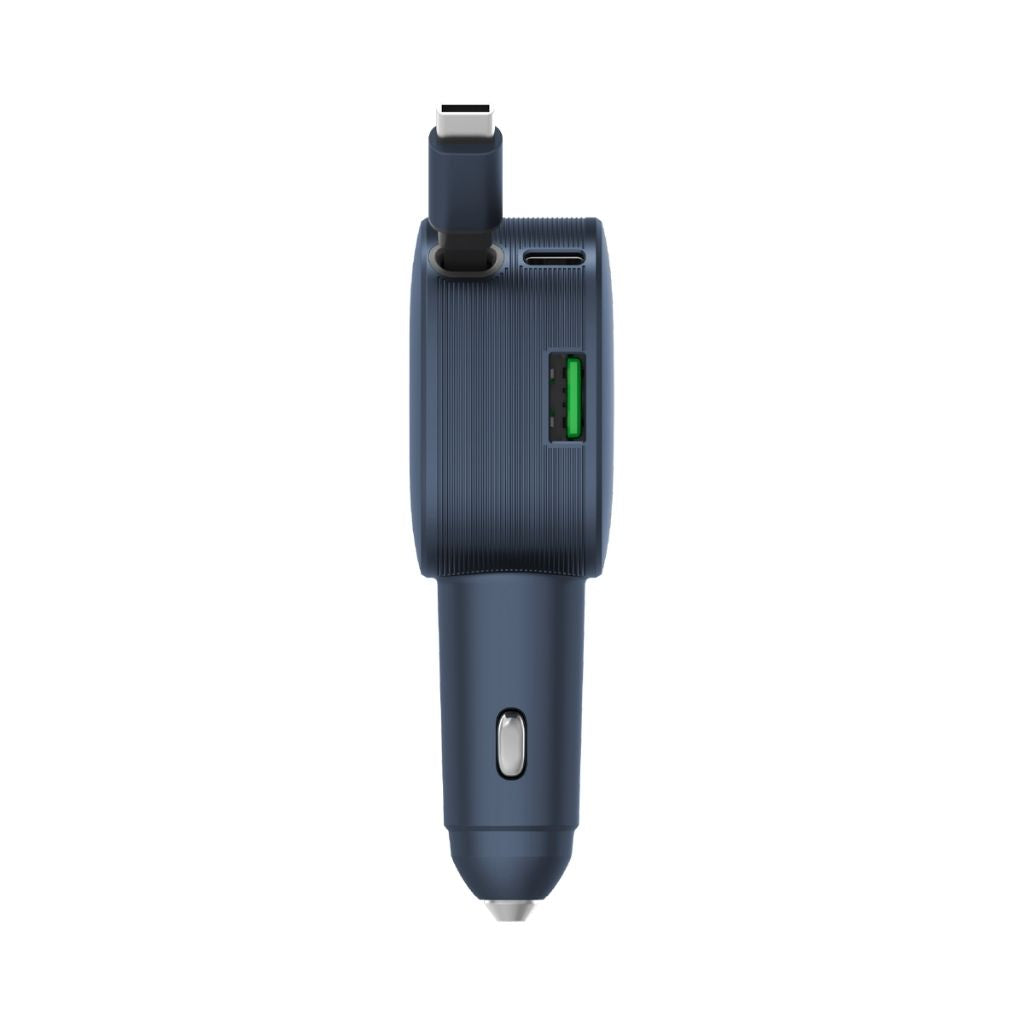 Momax 1-Move+ 60W 2-Port Car Charger With Built-In Retractable Cable