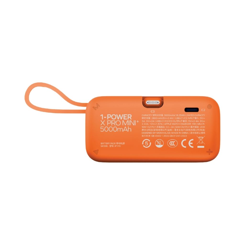 Momax 5000mAh Magnetic Power Bank with USB-C Plug and Apple Watch Charger