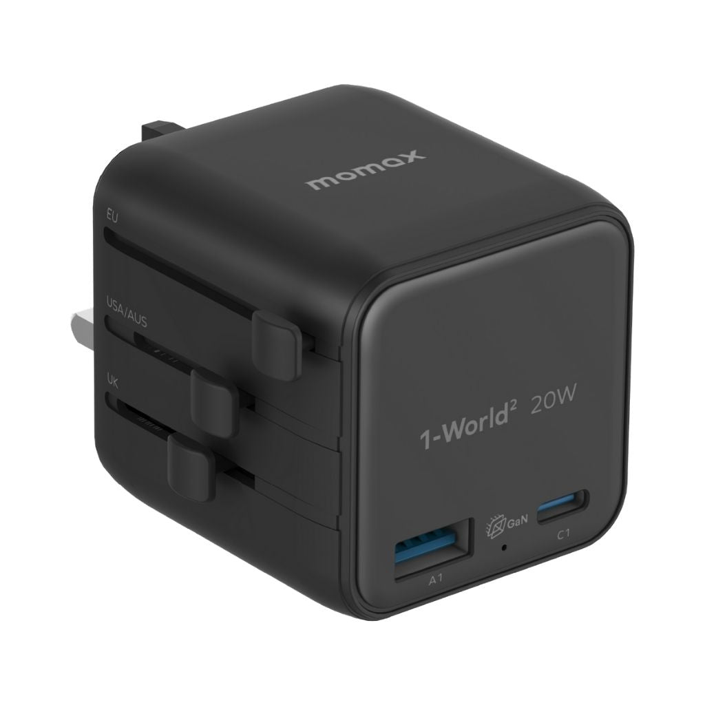 Momax 1-World 20W Universal 2-Port Travel Adapter