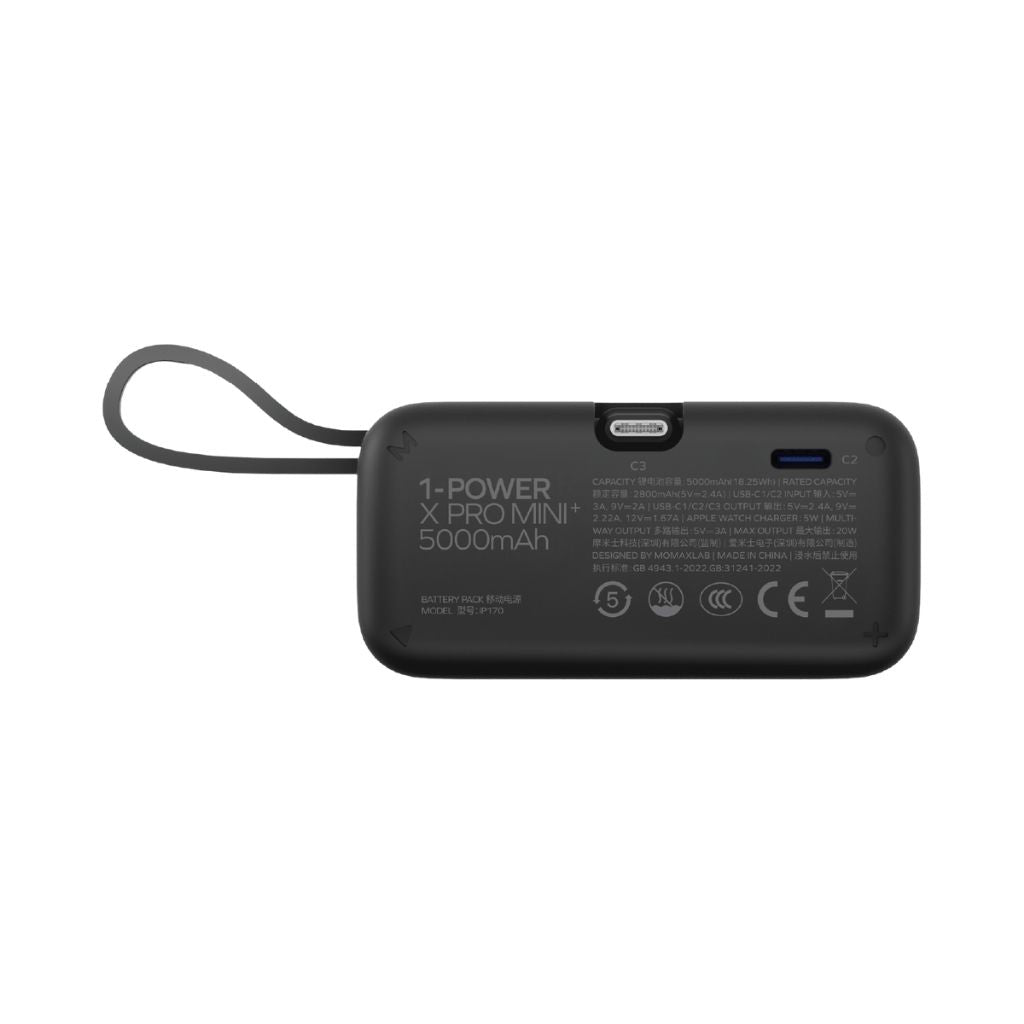 Momax 5000mAh Magnetic Power Bank with USB-C Plug and Apple Watch Charger