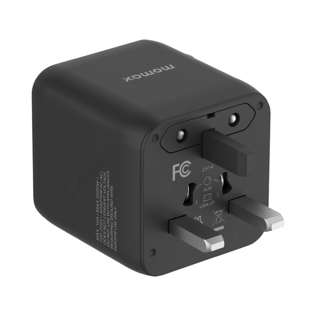 Momax 1-World 20W Universal 2-Port Travel Adapter