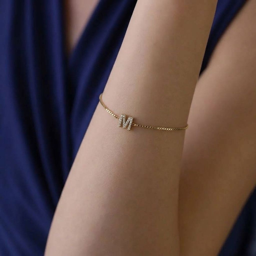 Personalised Diamond Initial Bracelet